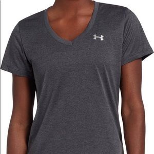 Gray Under Armour Workout Short Sleeve Top